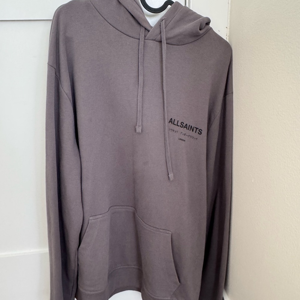 All Saints Men's Gray Hoodie